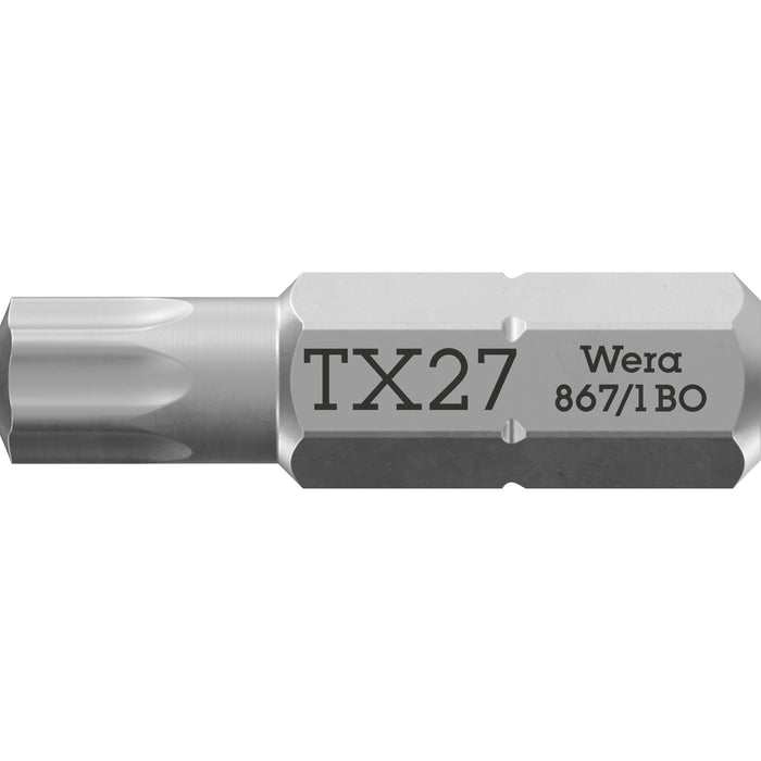 Wera 867/1 Z TORX® BO bits with bore hole, TX 27 x 25 mm