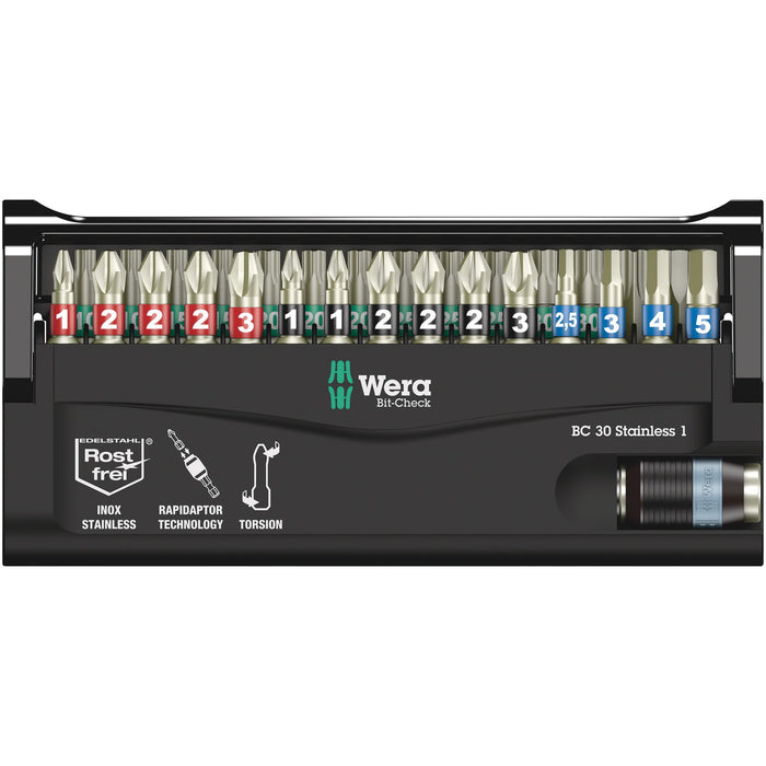 Wera Bit-Check 30 Stainless 1, 30 pieces