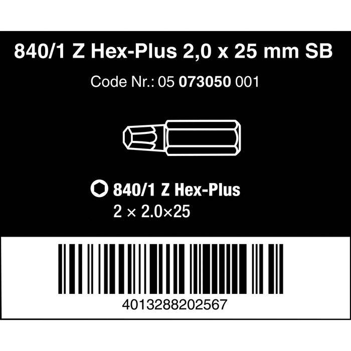 Wera 840/1 Z bits SB, 2 x 25 mm, 2 pieces