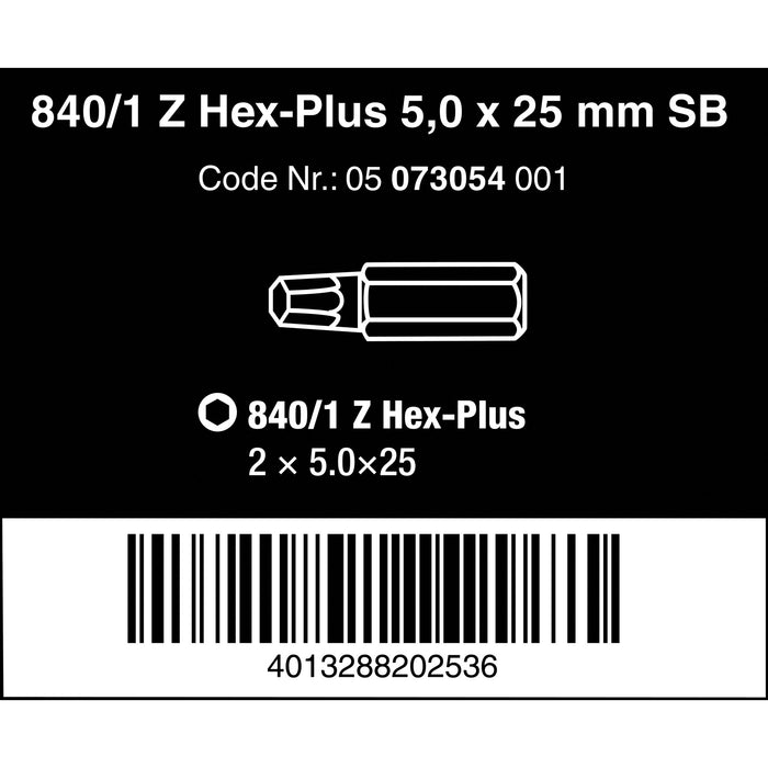 Wera 840/1 Z bits SB, 5 x 25 mm, 2 pieces