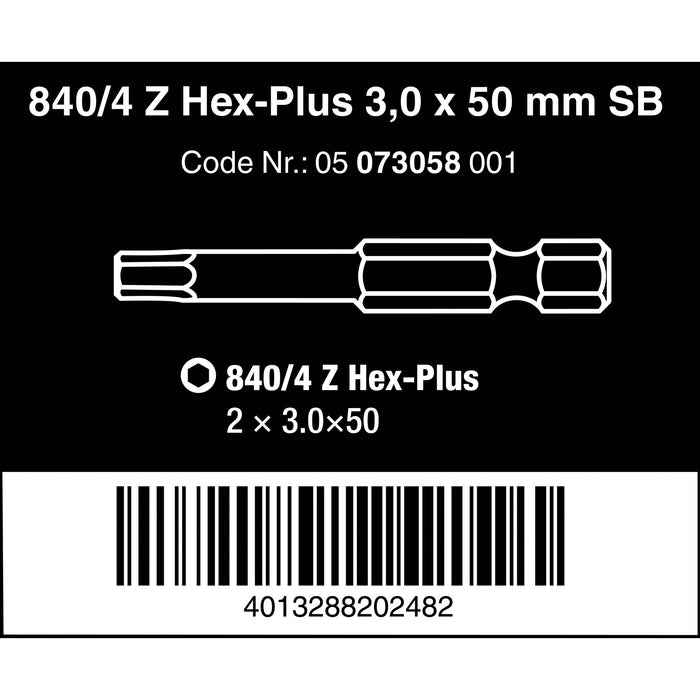 Wera 840/4 Z SB bits, 3 x 50 mm, 2 pieces