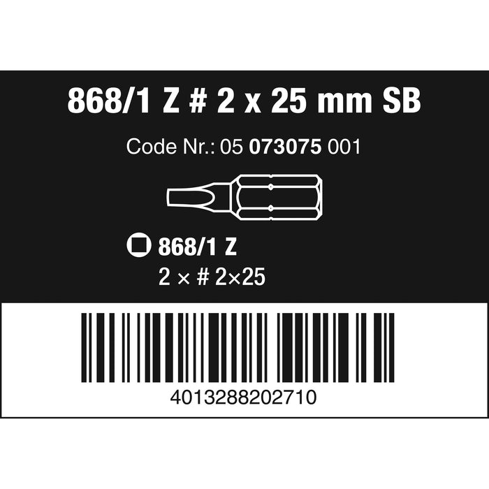 Wera 868/1 Z SB Square-Plus bits, # 2 x 25 mm, 2 pieces