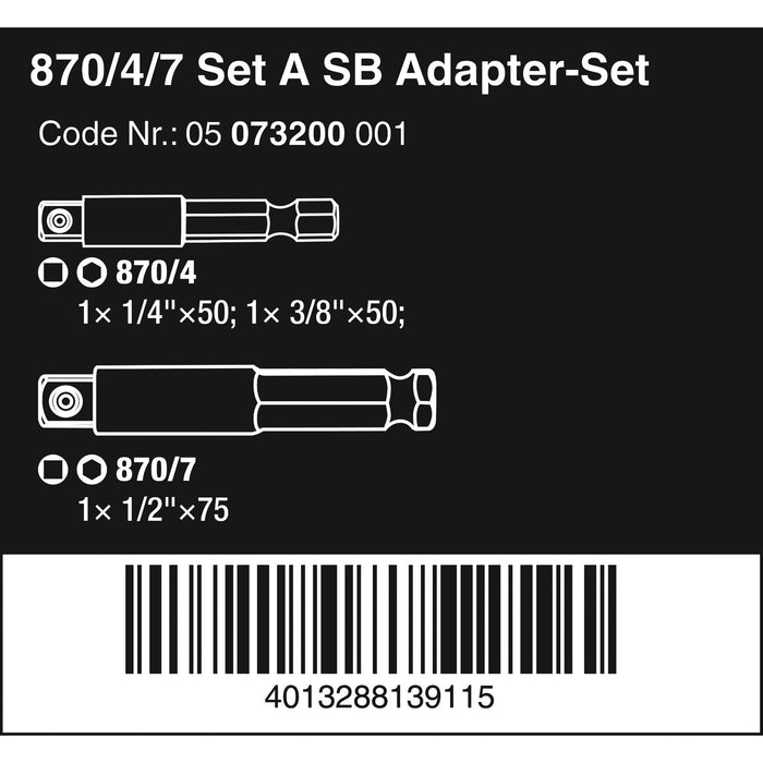 Wera 870/4/7 Set A SB, 3 pieces