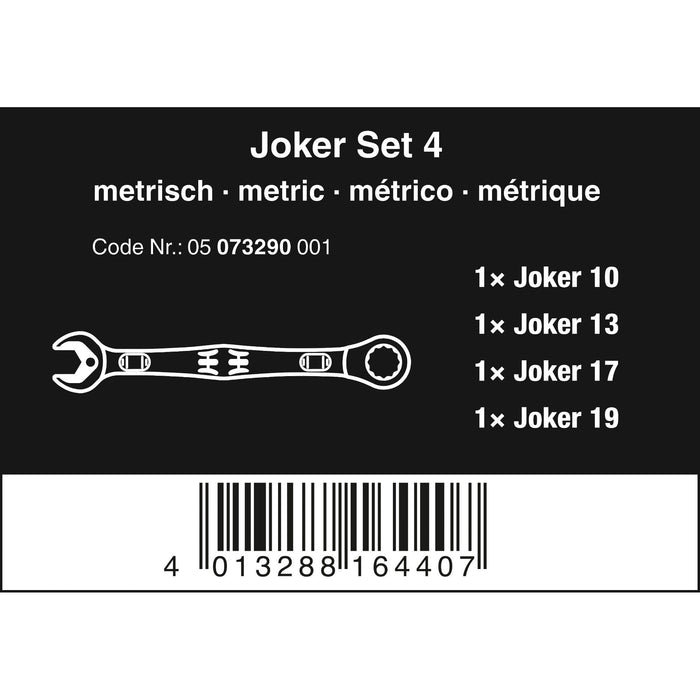 Wera 6000 Joker 4 Set 1 Ratcheting combination wrenches set, 4 pieces