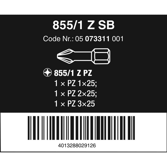 Wera 855/1 Z SB bits, 3 pieces