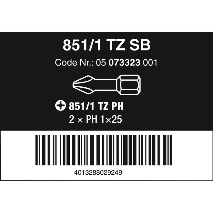 Wera 851/1 TZ SB bits, PH 1 x 25 mm, 2 pieces