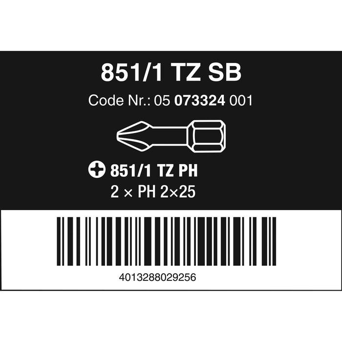 Wera 851/1 TZ SB bits, PH 2 x 25 mm, 2 pieces