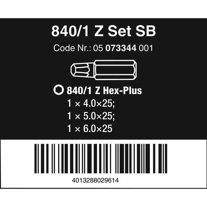Wera 840/1 Z Sets SB, 3 pieces