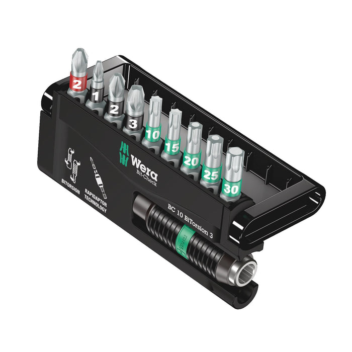 Wera Bit-Check 10 BiTorsion 3 SB, 10 pieces