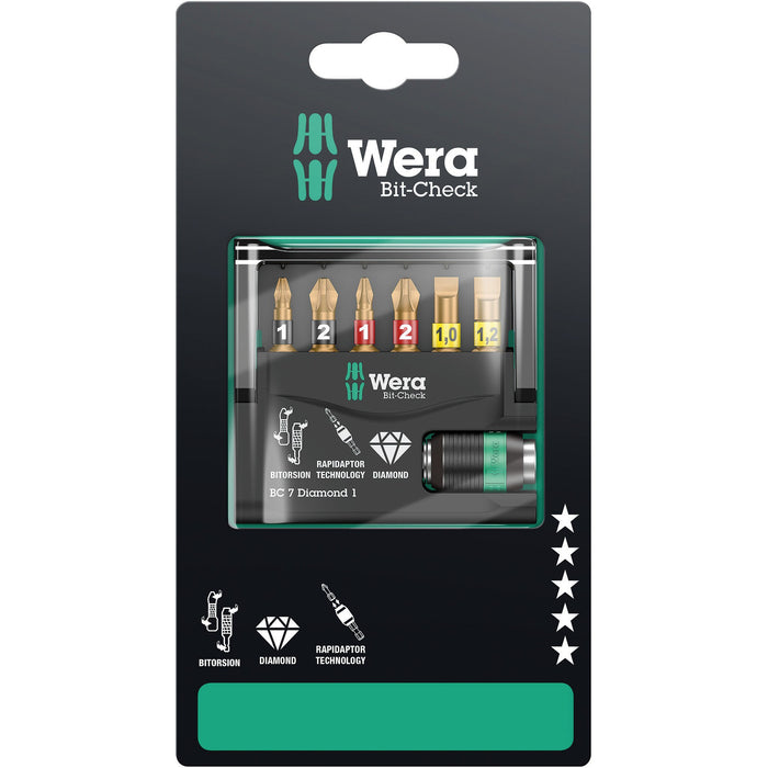 Wera Bit-Check 7 Diamond 1 SB, 7 pieces