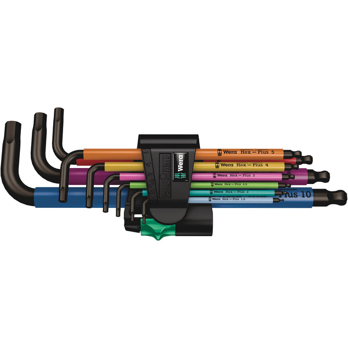 Wera 950/9 Hex-Plus Multicolour 1 SB L-key set, metric, BlackLaser, 9 pieces