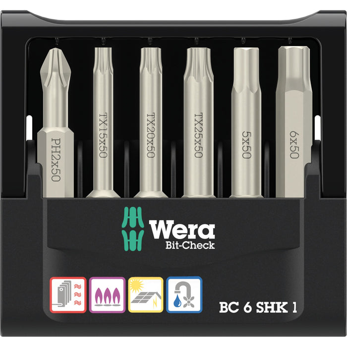 Wera Bit-Check 6 SHK 1 SB, 6 pieces