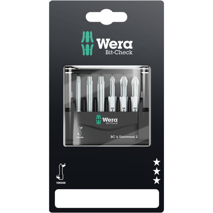 Wera Bit-Check 6 Universal 2 SB, 6 pieces