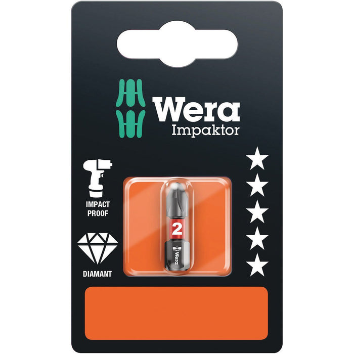 Wera 851/1 IMP DC SB Impaktor bits, PH 2 x 25 mm