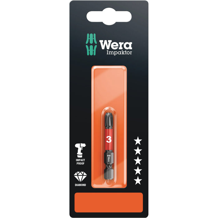 Wera 851/4 IMP DC SB Impaktor bits, PH 3 x 50 mm