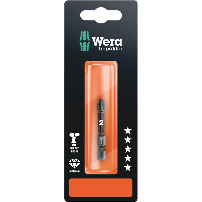 Wera 855/4 IMP DC Impaktor bits SB, PZ 2 x 50 mm