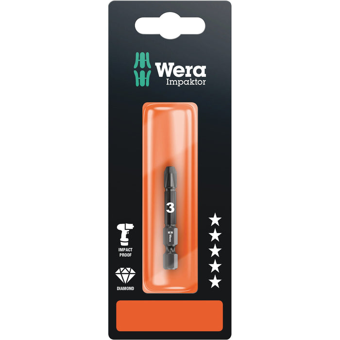 Wera 855/4 IMP DC Impaktor bits SB, PZ 3 x 50 mm