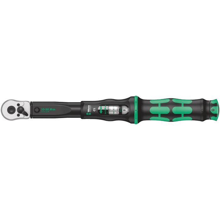 Wera Click-Torque C 1 torque wrench with reversible ratchet, 10-50 Nm, 1/2" x 10-50