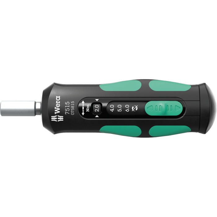 Wera 7515 Kraftform Safe-Torque Speed Torque screwdriver, 2-6 Nm, 1/4" x 2.0 Nm x