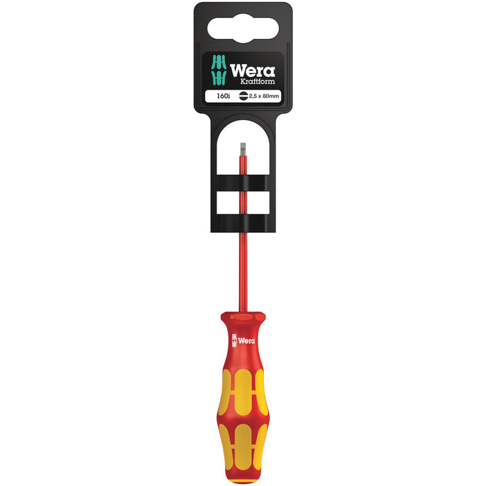 Wera 160 i SB VDE Insulated screwdriver for slotted screws, 0.4 x 2.5 x 80 mm