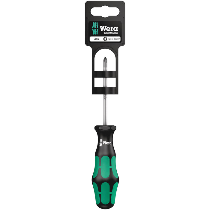 Wera 355 PZ SB Screwdriver for Pozidriv screws, PZ 1 x 80 mm