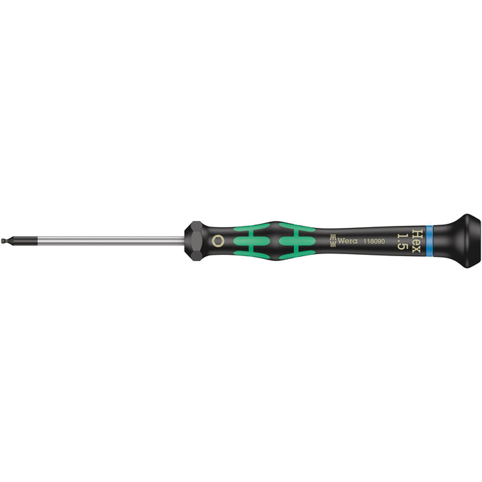 Wera 2052 Ball end hexagon screwdriver for electronic applications, 1.5 x 60 mm