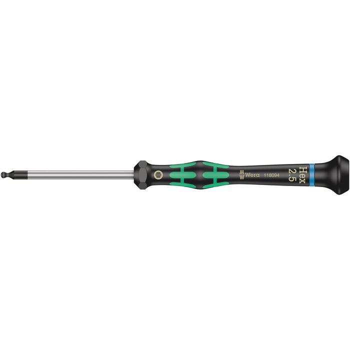 Wera 2052 Ball end hexagon screwdriver for electronic applications, 2.5 x 60 mm