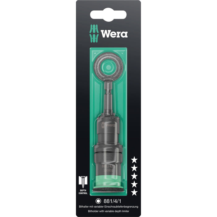 Wera 881/4/1 SB Bit holder with variable screw depth limitation, 1/4" x 95 mm