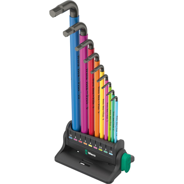 Wera 950/9 Hex-Plus Multicolour 3 L-key set, metric, BlackLaser, 10 pieces