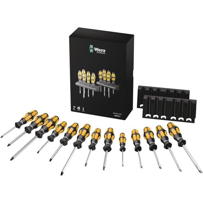 Wera Big Pack 900 Screwdriver set Kraftform Wera: Chiseldriver and rack, 13 pieces