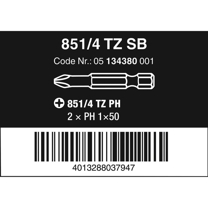 Wera 851/4 TZ SB bits, PH 1 x 50 mm, 2 pieces