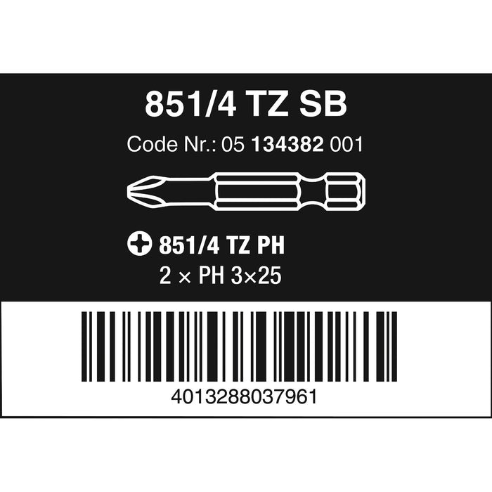 Wera 851/4 TZ SB bits, PH 3 x 50 mm, 2 pieces