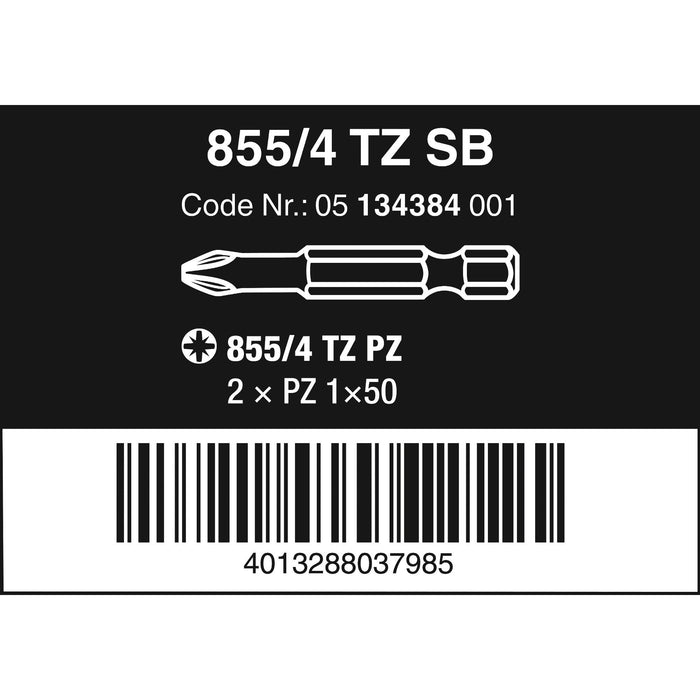 Wera 855/4 TZ SB bits, PZ 1 x 50 mm, 2 pieces