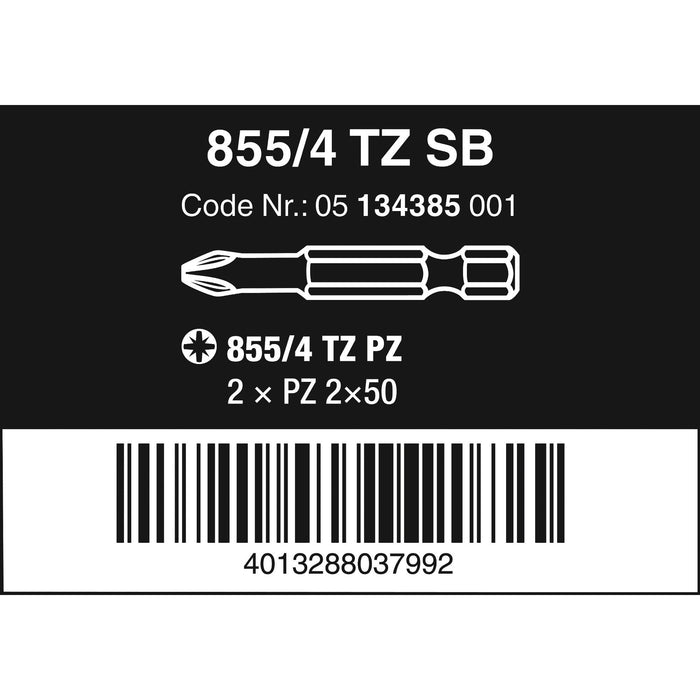 Wera 855/4 TZ SB bits, PZ 2 x 50 mm, 2 pieces