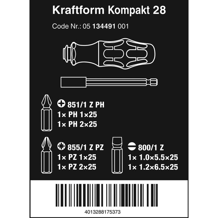 Wera Kraftform Kompakt 28 with pouch, 6 pieces