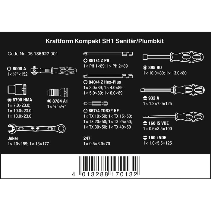 Wera Kraftform Kompakt SH 1 PlumbKit, 25 pieces