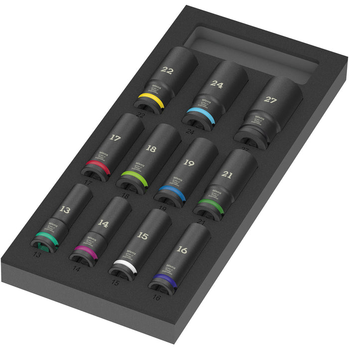 Wera 9725 Foam insert Zyklop C, 1/2", Impaktor Deep socket set 1, 11 pieces