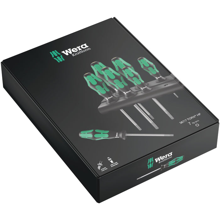 Wera 367/7 TORX® HF Kraftform Plus Screwdriver set with holding function and rack, 7