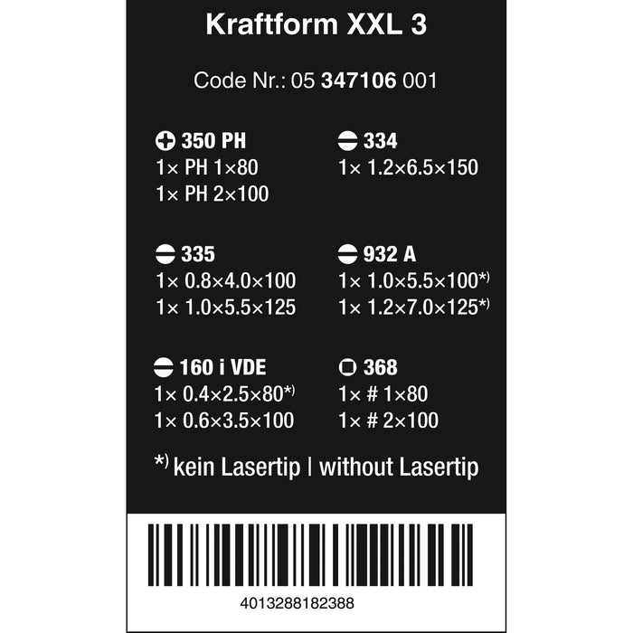 Wera Kraftform XXL 3, 11 pieces