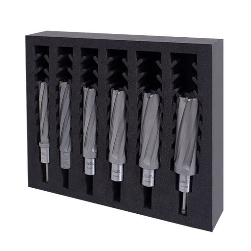 HMT CarbideMax 80 TCT Cutter InsertFoam Set 18, 22, 24, 26, 28, 30mm + 2 pilots - Hurstbourne Forge Welding Supplies