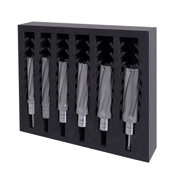 HMT CarbideMax 80 TCT Cutter InsertFoam Set 18, 22, 24, 26, 28, 30mm + 2 pilots - Hurstbourne Forge Welding Supplies