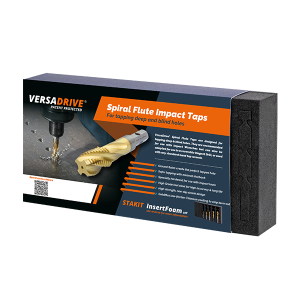 HMT VersaDrive Spiral Flute ImpactaTap InsertFoam Set, M12, M16, M20, M24 - Hurstbourne Forge Welding Supplies