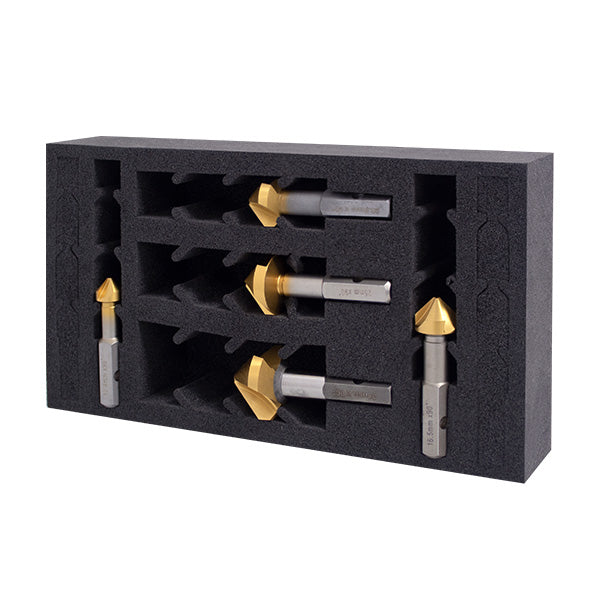 HMT VersaDrive Countersink InsertFoam Set, 3/8, 1/2, 5/8, 3/4, 1" - Hurstbourne Forge Welding Supplies