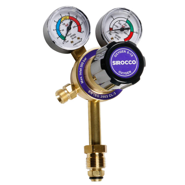 Oxygen Regulator Single Stage 2 Gauge 300 Bar - Hurstbourne Forge Welding Supplies