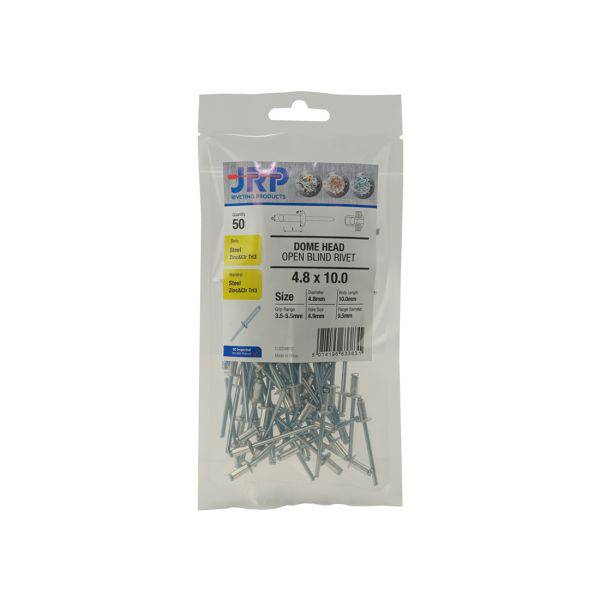 Steel/Steel Dome Rivets - 3.2x8 - Hurstbourne Forge Welding Supplies