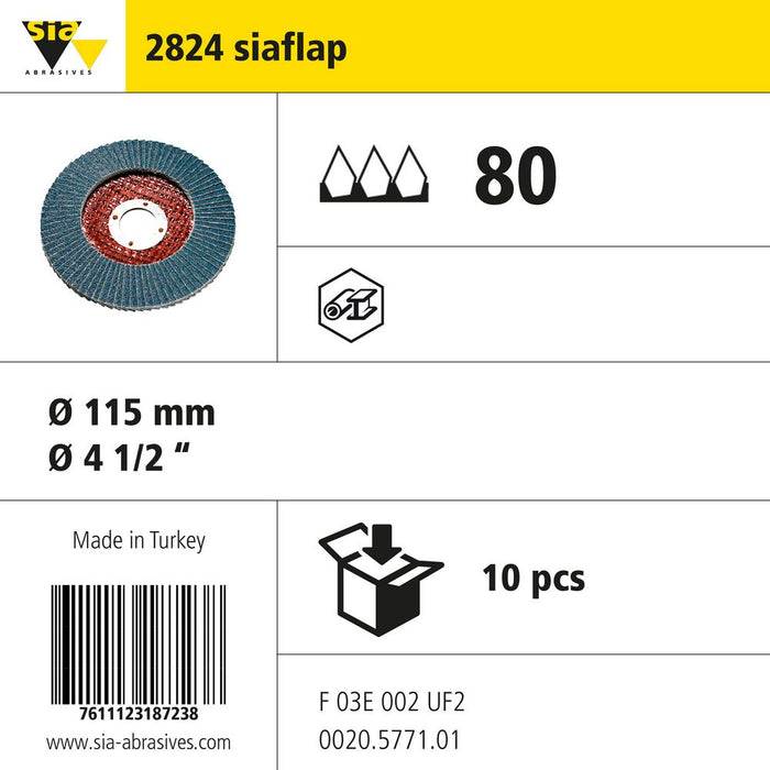 Product info — 2824 siaflap Ø115mm P80 (Pack of 10)