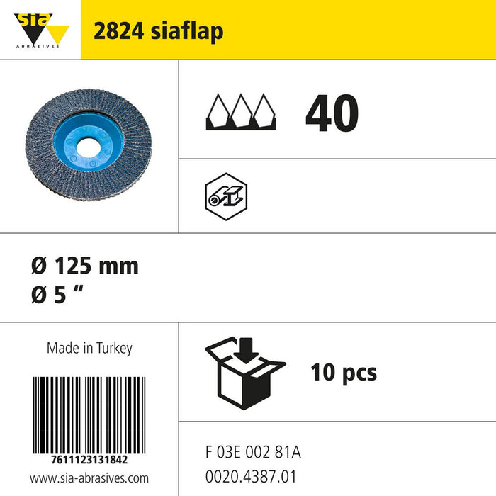 Product info — 2824 siaflap Ø125mm P40 (Pack of 10)