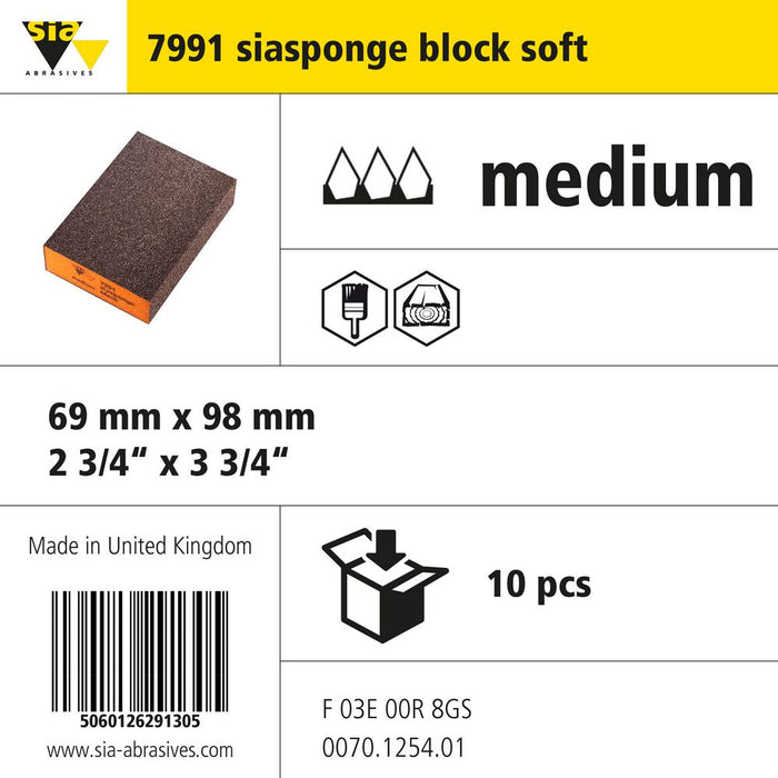 Product info — 7991 siafoam sponge fine 98x26mm P60 (Pack of 10)