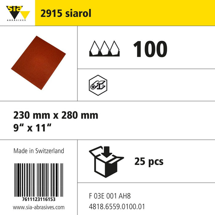 Product info — 2915 siarol 230x280mm P100 (Pack of 25)