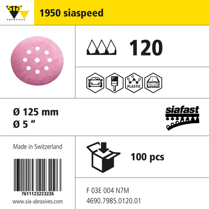 Product info — 1950 siaspeed Ø125mm P120 (Pack of 100)